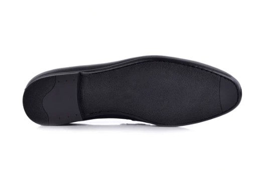 Corrente Leather Buckle Loafer - Black