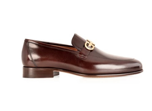 Corrente Loafer with Silver Buckle - Chocolate Brown