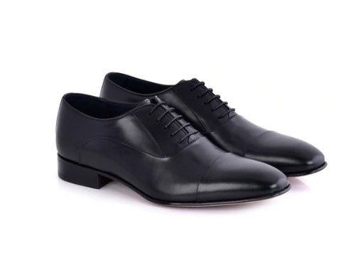 Corrente Leather Cap Toe Oxford - Black