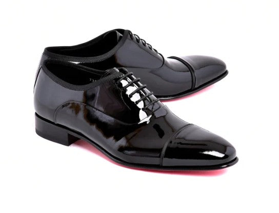Corrente Patent Leather Cap Toe Oxford - Black