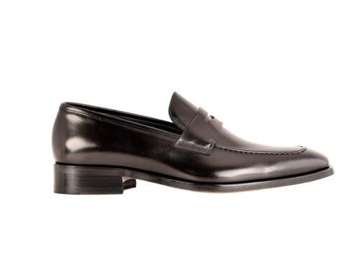 Corrente Lux Leather Penny Loafer - Black