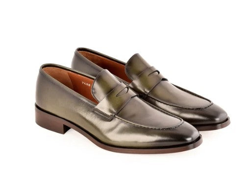 Corrente Lux Leather Penny Loafer - Green