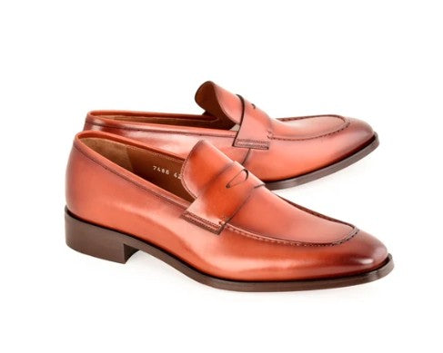Corrente Lux Leather Penny Loafer - Tan