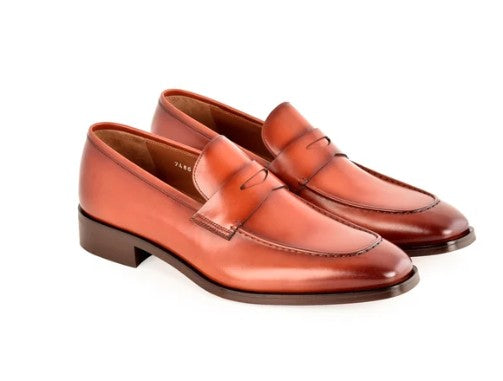 Corrente Lux Leather Penny Loafer - Tan