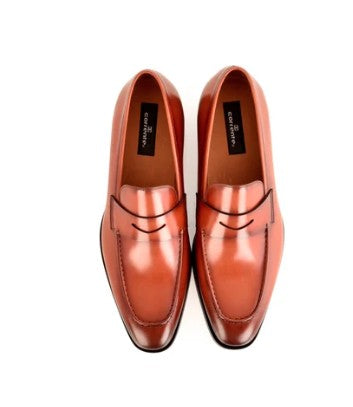 Corrente Lux Leather Penny Loafer - Tan