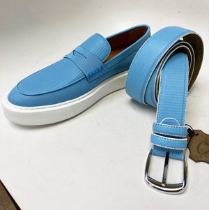 Style: C Collection Leather Belt Blue