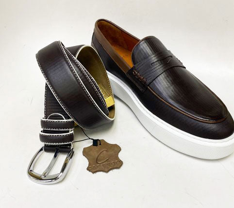 Style: C Collection Leather Belt Brown