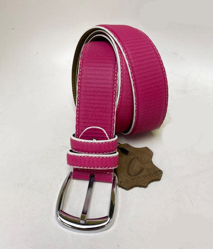 Style: C Collection Leather Belt Fuchsia