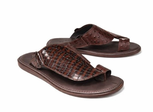 Corrente Printed Calfskin Sandal - Brown