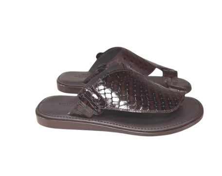 Corrente Printed Calfskin Sandal - Brown