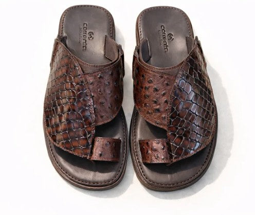 Corrente Printed Calfskin Sandal - Brown