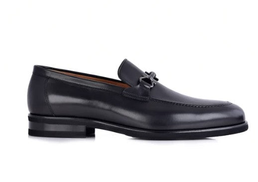 Corrente Leather Buckle Loafer - Black
