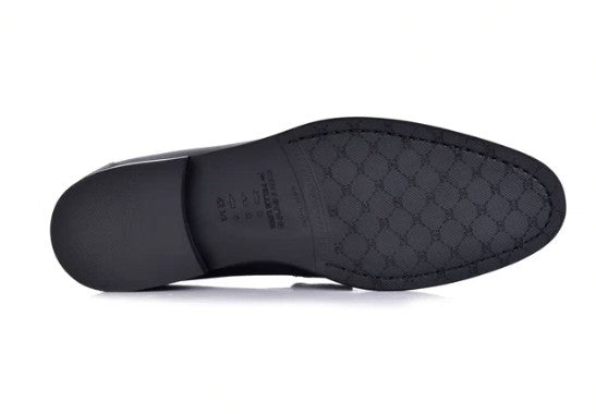 Corrente Leather Buckle Loafer - Black