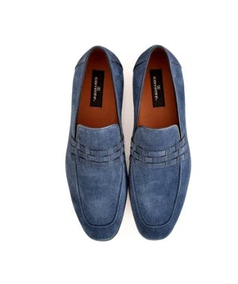 Corrente Denim Leather Loafer - Blue