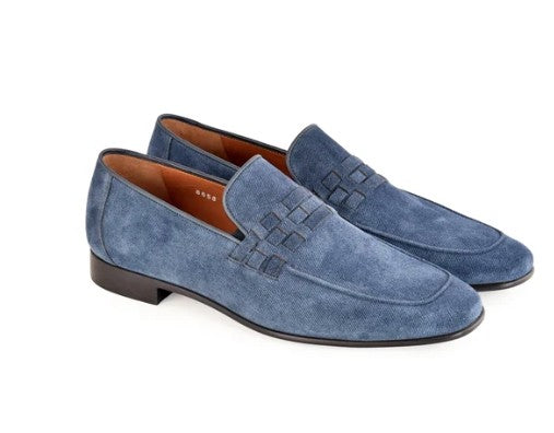 Corrente Denim Leather Loafer - Blue