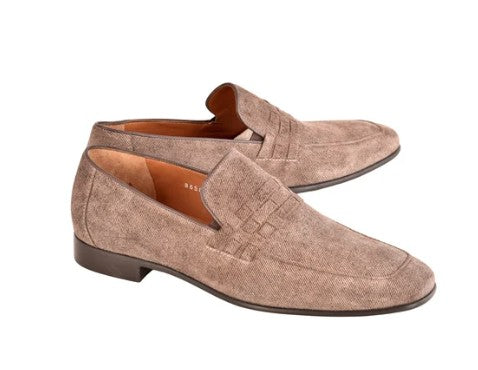 Corrente Denim Leather Loafer - Brown