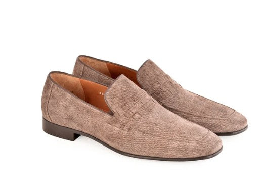 Corrente Denim Leather Loafer - Brown