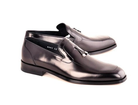 Corrente Lux Leather Tassel Loafer - Black
