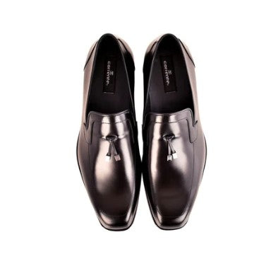 Corrente Lux Leather Tassel Loafer - Black