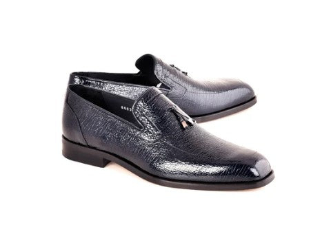 Corrente Lux Leather Tassel Loafer - Navy