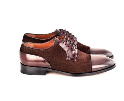 Corrente Lux Leather and Suede Cap Toe - Brown