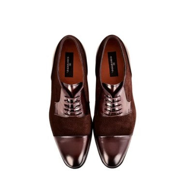Corrente Lux Leather and Suede Cap Toe - Brown
