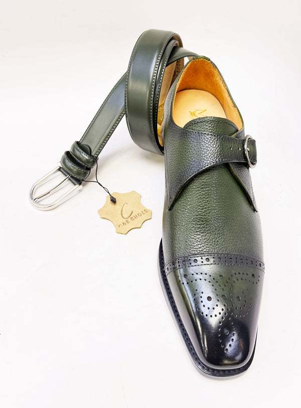 Style: C Collection Green Leather Belt