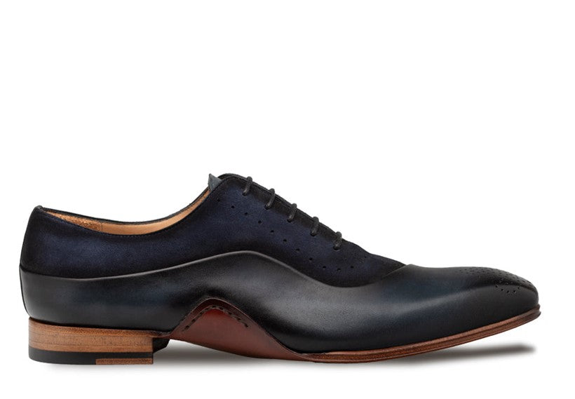 Mezlan "Affari" Medallion Toe Oxford Navy