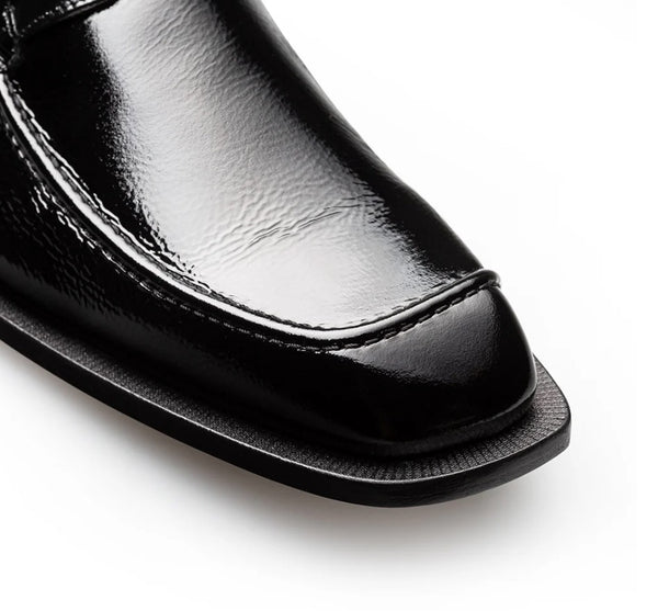 Mezlan Afton Textured Shiny Calf Monkstrap - Black