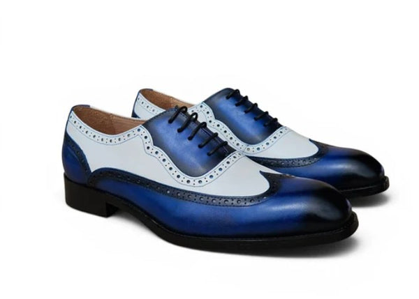 Carrucci Alex Two Tone Wingtip Oxford Blue/White