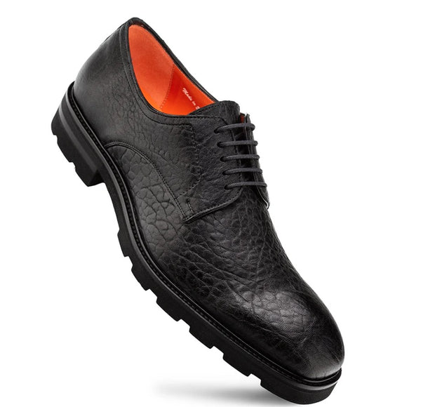 Mezlan Aspen Pebbled Leather Derby - Black
