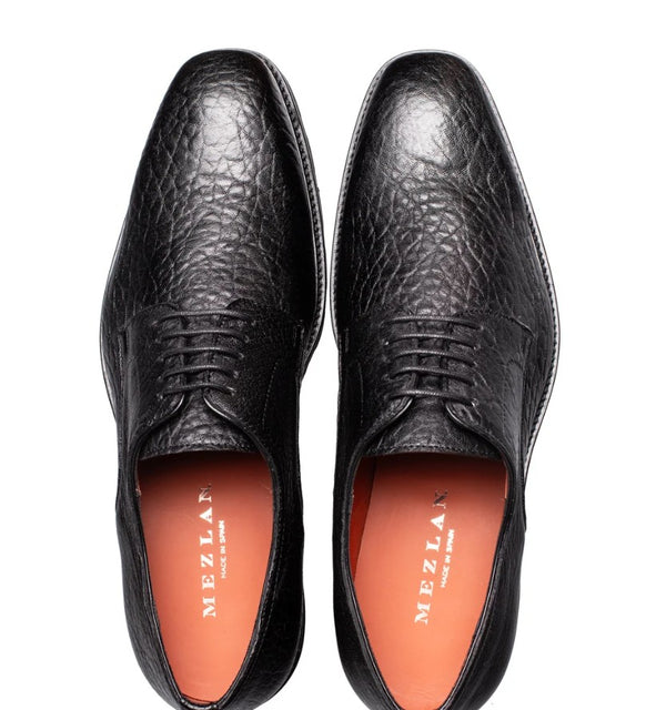 Mezlan Aspen Pebbled Leather Derby - Black