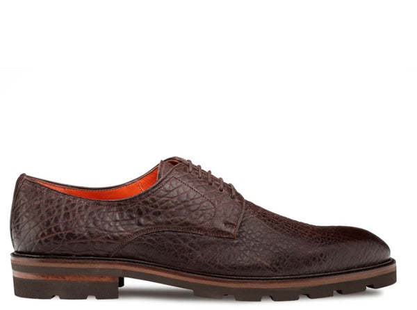 Mezlan Aspen Pebbled Leather Derby - Brown