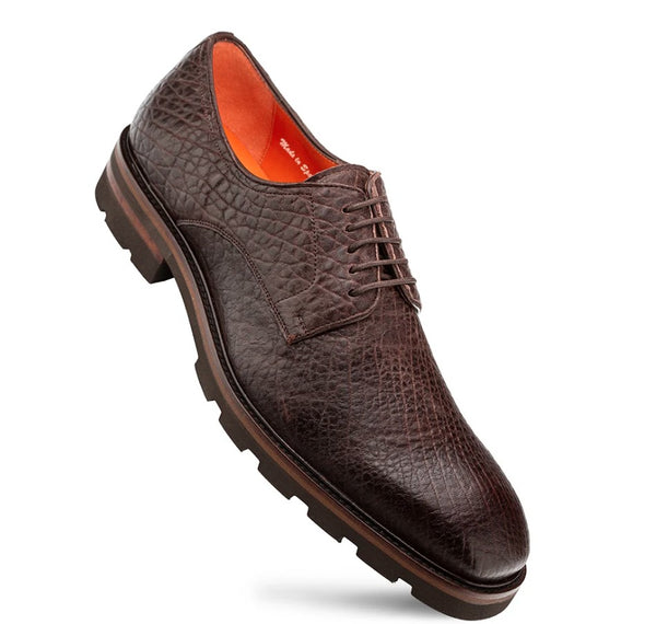 Mezlan Aspen Pebbled Leather Derby - Brown