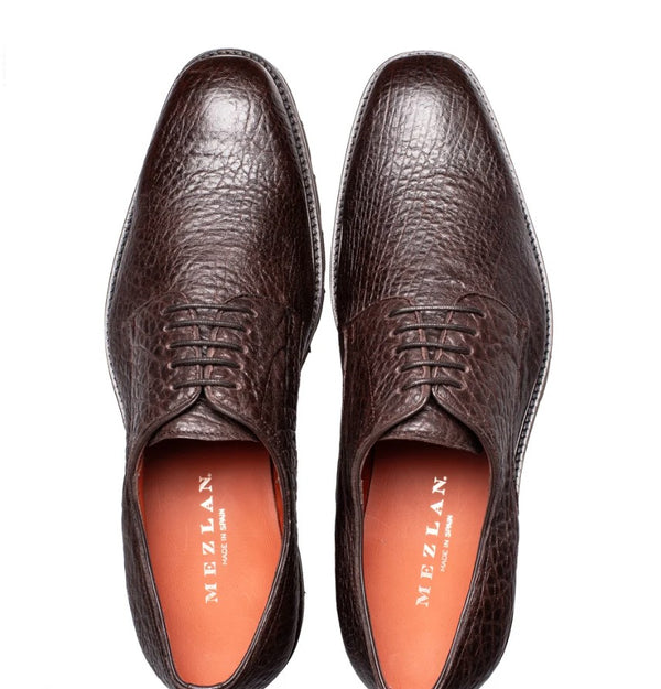 Mezlan Aspen Pebbled Leather Derby - Brown