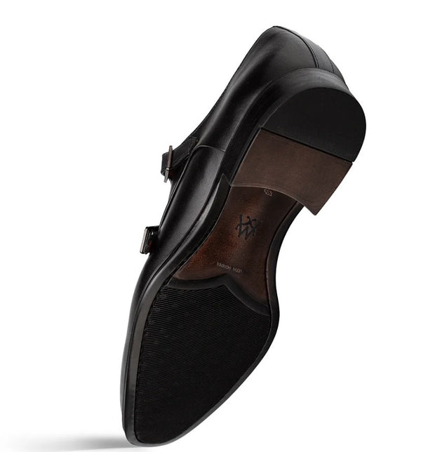 Mezlan Berkshire Double Monkstrap -  Black