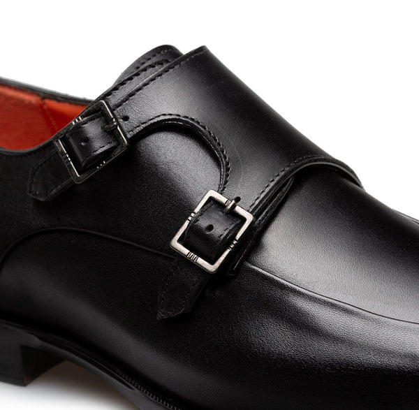 Mezlan Berkshire Double Monkstrap -  Black