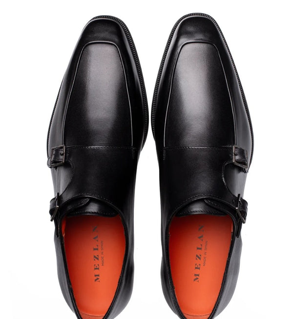 Mezlan Berkshire Double Monkstrap -  Black
