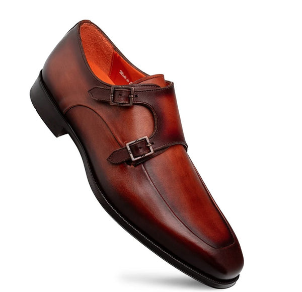 Mezlan Berkshire Double Monkstrap -  Cognac/Rust