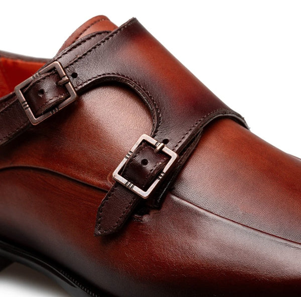 Mezlan Berkshire Double Monkstrap -  Cognac/Rust