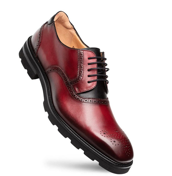 Mezlan Birch Two Tone Lug Sole Derby - Burgundy