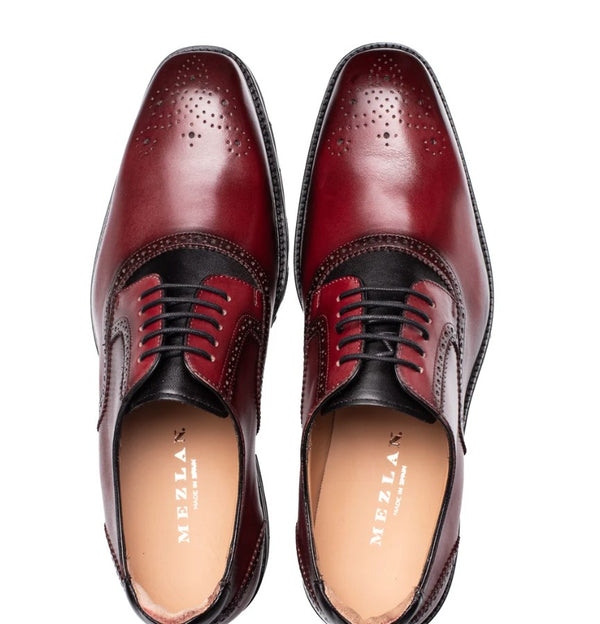 Mezlan Birch Two Tone Lug Sole Derby - Burgundy
