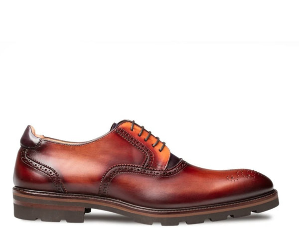 Mezlan Birch Two Tone Lug Sole Derby - Cognac/Rust
