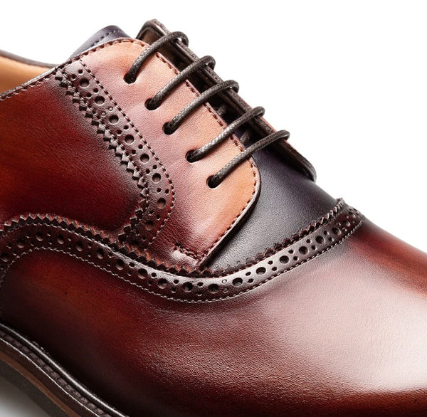 Mezlan Birch Two Tone Lug Sole Derby - Cognac/Rust