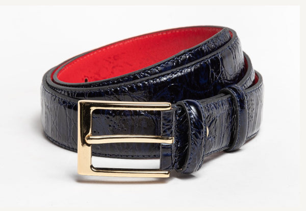 Style: C Collection Navy Croco Print Belt
