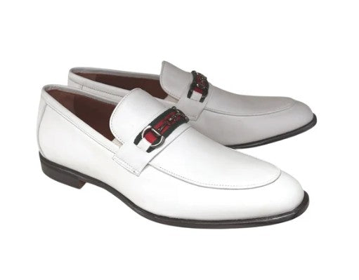 Pelle Borris Buckle Loafer White