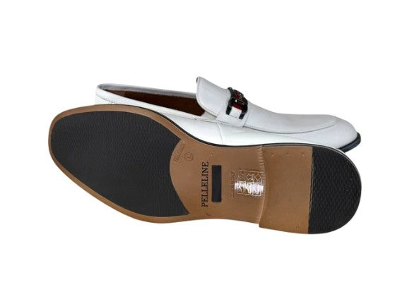 Pelle Borris Buckle Loafer White