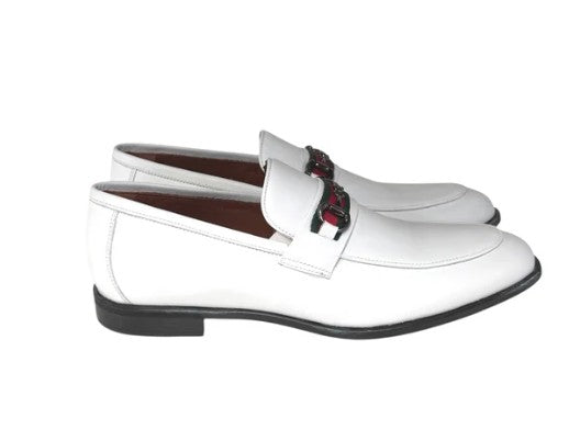 Pelle Borris Buckle Loafer White