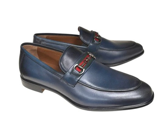 Pelle Borris Buckle Loafer Navy