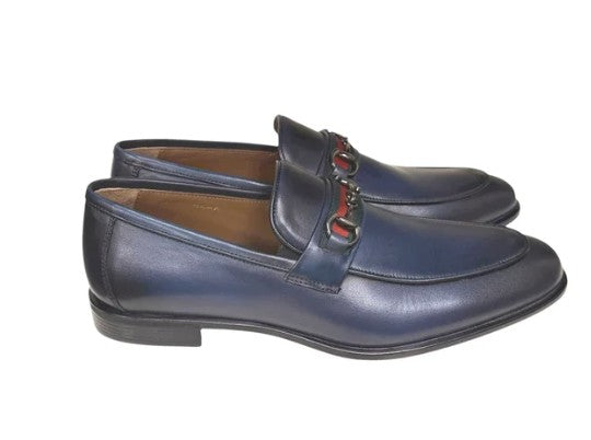 Pelle Borris Buckle Loafer Navy
